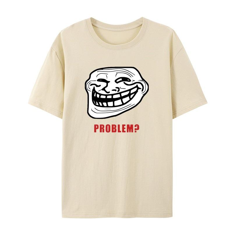 

TROLLFACE MEME RAGE Funny TROLL JOKE INTERNET Casual TShirt Mens and Womens Luxury Brand Top S