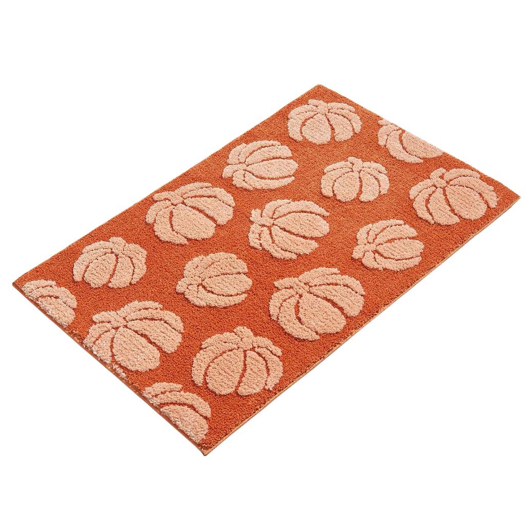Halloween Ghost Pumpkin Bathroom Mat Soft Bath Mat Plush Floor Rug Hypoallergenic Non-slip for Entrance Bedroom Kitchen Bathroom