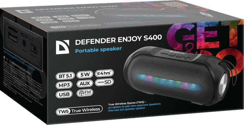 Głośnik Defender Enjoy S400 Bluetooth 5W BT/FM/TF/USB/AUX/TWS/LED
