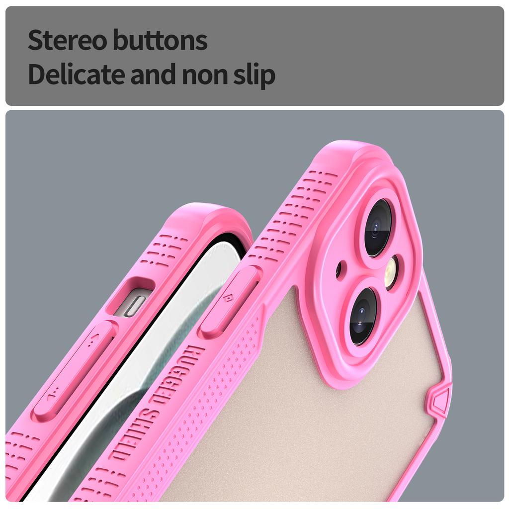 Armor Series For iPhone 15 Plus Case PC+TPU Semi-Transparent Frosted Finish Protective Phone Cover
