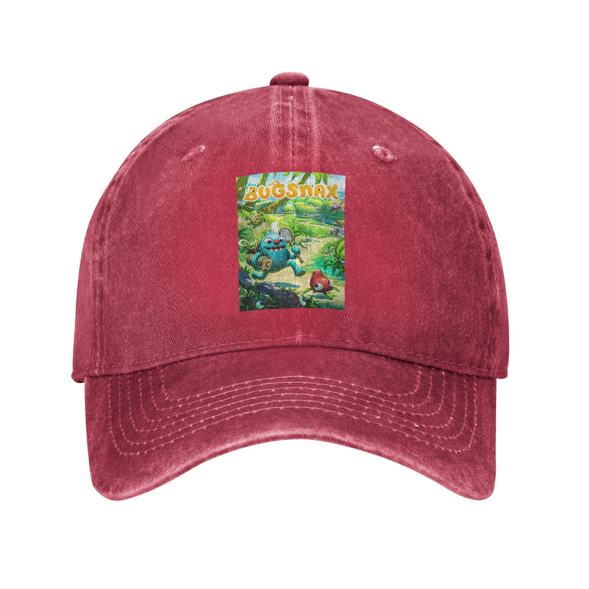 Bugsnax Game Poster Washed Denim Cap Casual Baseball Caps Adjustable Hat Summer Unisex Baseball Hats One Size