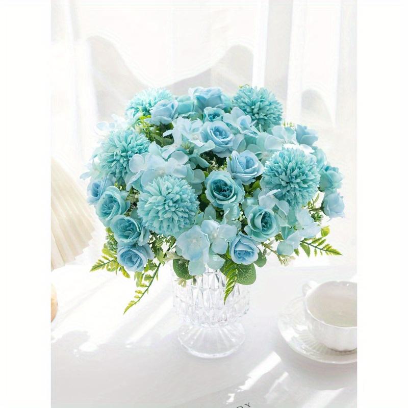 

Искусственные цветы Шелковые чайные розы Букет Хризантема Пластиковые растения Свадебный букет День святого Валентина Искусственные растения Свадебное украшение Сделай сам same-size синий