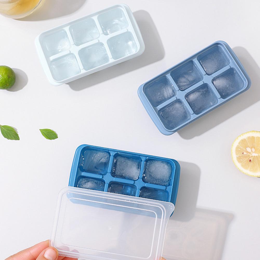 6 Grid Reusable Ice Cube Molds Easy To Take Off Ice Tray Refrigerator Icebox for Summer Juice Drinks Wine Cocktails Whiskey