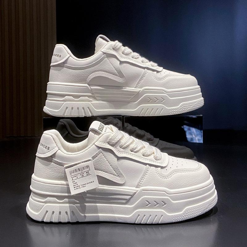 Leather Platform White Shoes Women's Shoes Spring New Heightening Board Shoes Versatile Casual Shoes Children's Sports Shoes