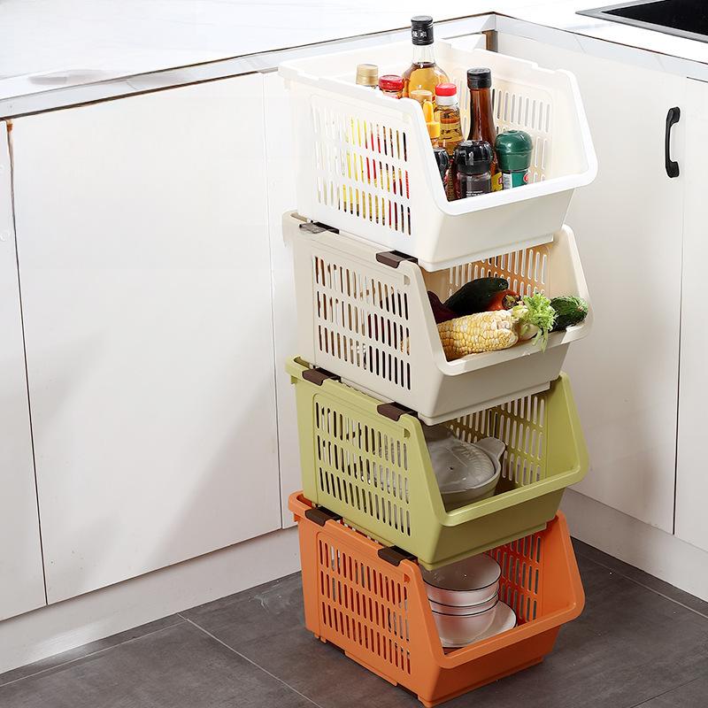 Multi-layer Vegetable and Fruit Storage Basket Kitchen Rack Household Sundries Storage Rack Multi-functional Vegetable Basket Rack(Trumpet [white]])