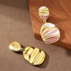 Real Gold Electroplating Fashion Personalized Paint Irregular Geometric Round Earrings Light Luxury High-end Earrings
