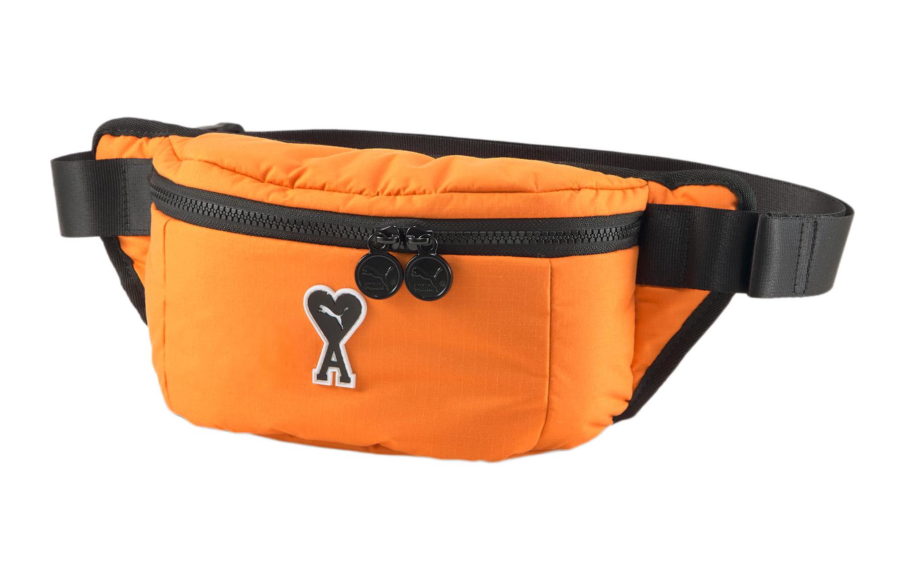 PUMA AMI Collaboration Fabric One Shoulder Crossbody Sling Bag, Fanny Pack Regular Unisex Orange 079251-01