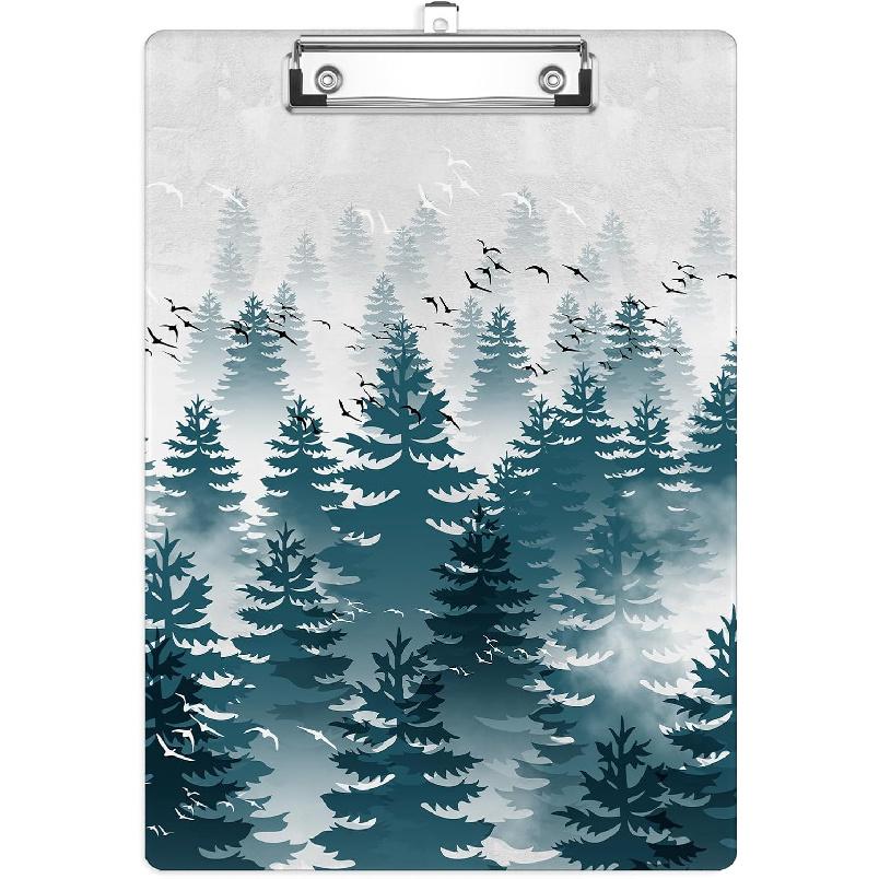 Leaves and Rainbow Plastic Clipboards,Cute Fashion Clipboard Decorative 8.5" x 12.5"Standard A4 Size Clipboards,Acrylic Clipboard for Teacher,Social