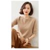 Women's Round Neck Pullover Warm Long-sleeved Knit Sweater Short Section Solid Color Bottoming Wool Sweaters