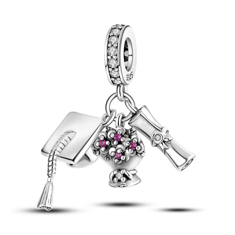 New Yellow Sunflowers Heart Rose Flower Charms 925 Sterling Silver Fits Original Bracelets Women Anniversary DIY Jewelry Charm