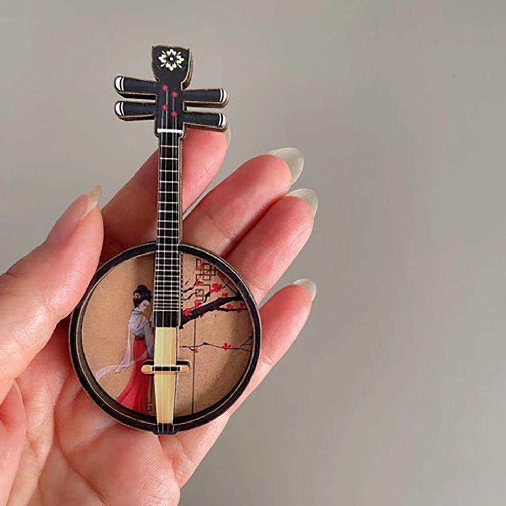 1/6 1/12 Čínský klasický nástroj Vícebarevná miniatura Guzheng Pipa