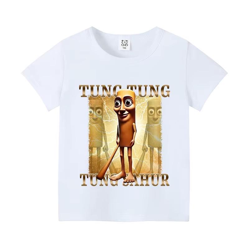 Italy Brain Rot Funny Animal Kids' Cotton T-Shirt - Cappuccino Assassin Short Sleeve