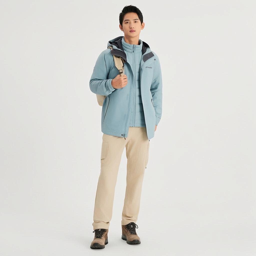 Columbia Hiking Commute Waterproof And Windproof To Keep Warm Windbreaker Jacket Unisex Blue XE5418-031