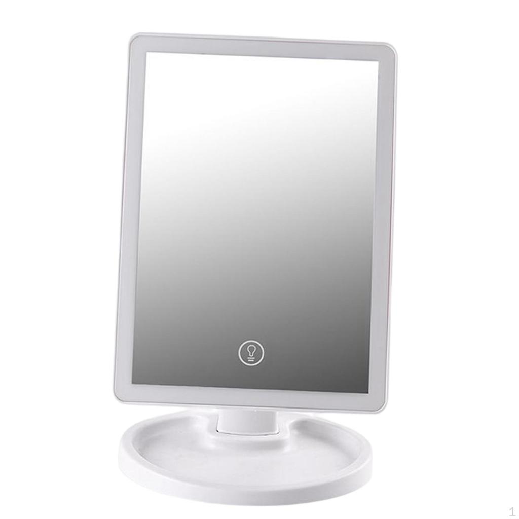 With Lights USB Rechargeable Illuminated Mirror Rotation for Vanity Dressing Table Girls Women
