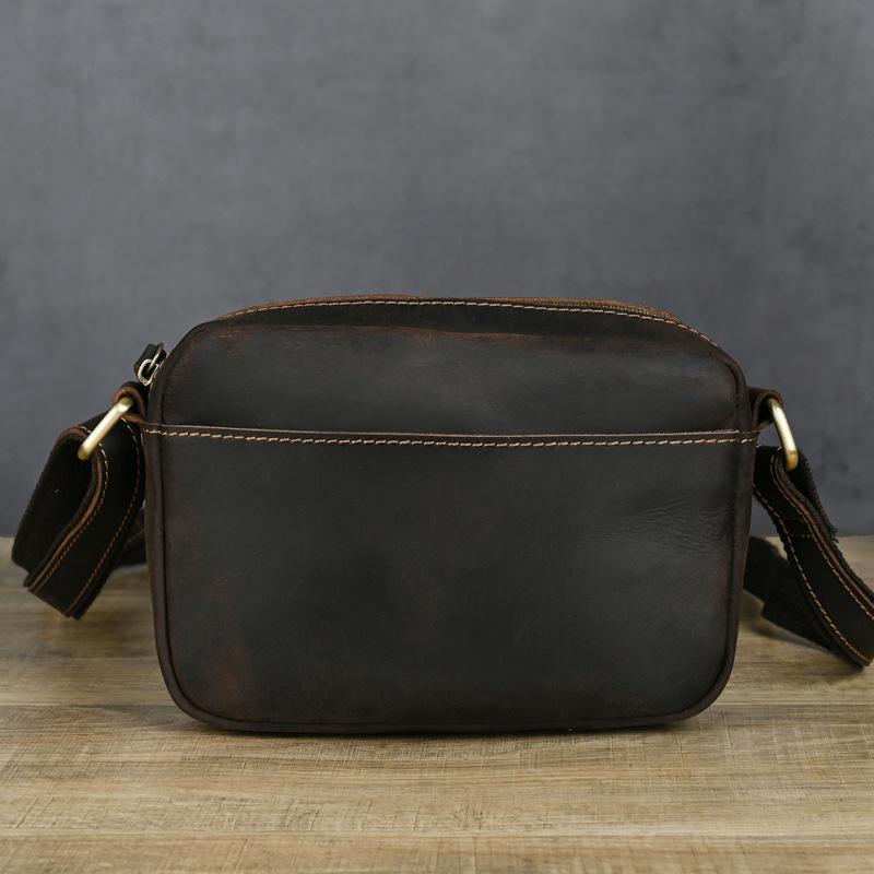 

Мужская сумка через плечо Crazy Horse из кожи с сумкой через плечо, маленькая сумка через плечо для телефона в стиле ретро из натуральной кожи, почтальон