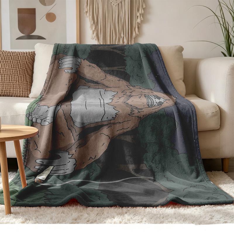 Sassy the Sasquatch Soft and Comfortable Flannel Suitable for Sofas Living Rooms Outdoor Camping Travel and Also Makes a Great Anniversary Gif