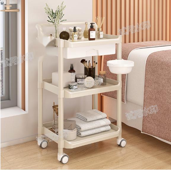 Wózek do salonu piękności: Dwupoziomowy wózek narzędziowy do przedłużania rzęs i artykułów do tatuażu