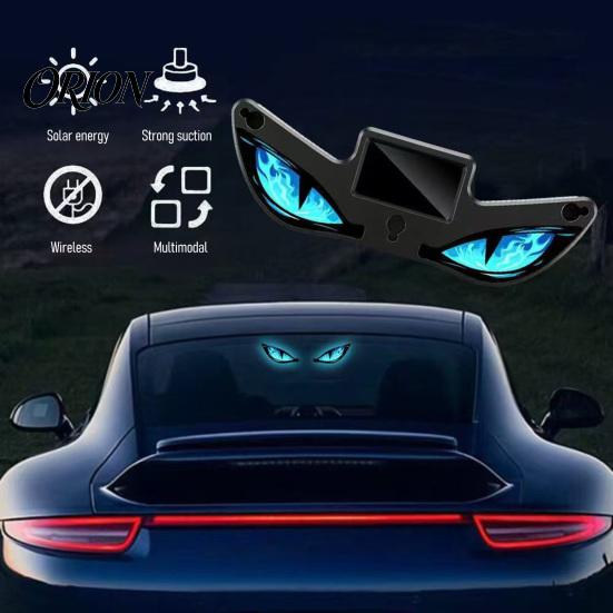 Wireless LED Car Light Solar Devil Eyes for Windshield, Magnetic Installation Window Warning Sign with Three Custom Display Smart Modes, Digital