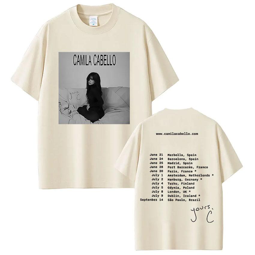 Camila Cabello Yours.C Tour 2025 T Shirt Unisex Women Summer Aesthetic Fashion T-shirt Tops 100% Cotton Oversized Tshirt Streetwear