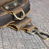 Men Top Layer Crazy Horse Leather Small Waist Bag With Hook 6 Inch Outdoor Phone Storage Pouch belt bag