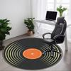1 Stück Vinyl Musik Büro Runder Teppich, Indoor-Matte Geeignet für Büro, Unter Bürostühlen Schlafzimmer Wohnzimmer Heimdekoration, Raumdeko