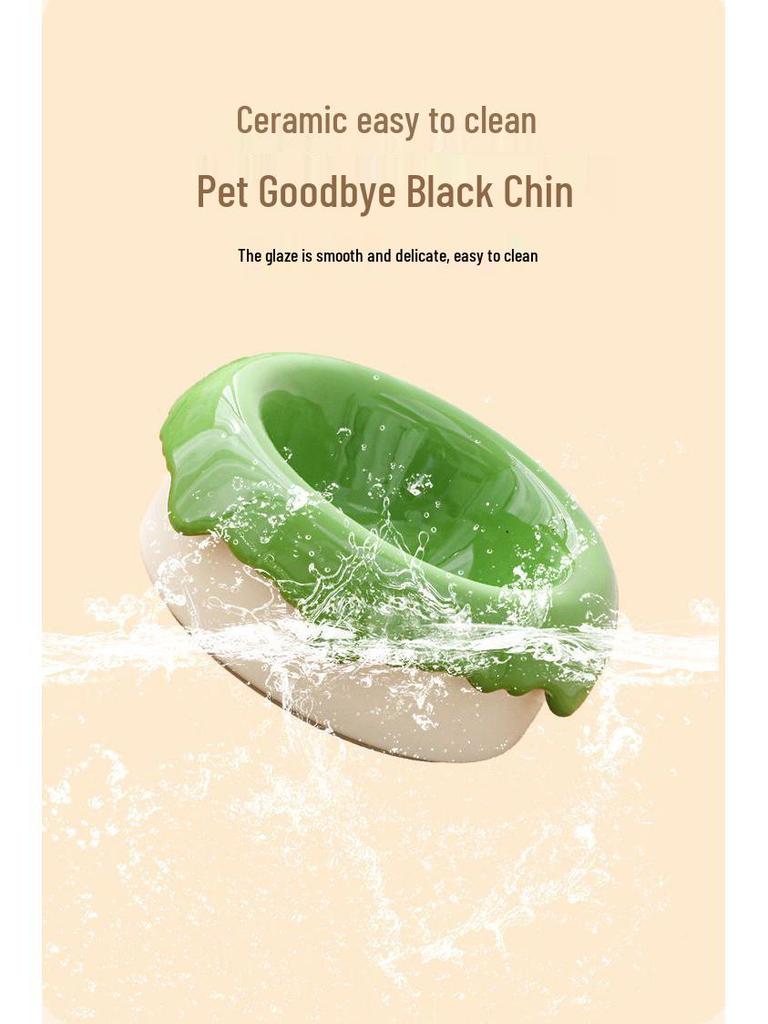 Ceramic Cat & Dog Anti-Tip Food Bowl With High-Leg Design