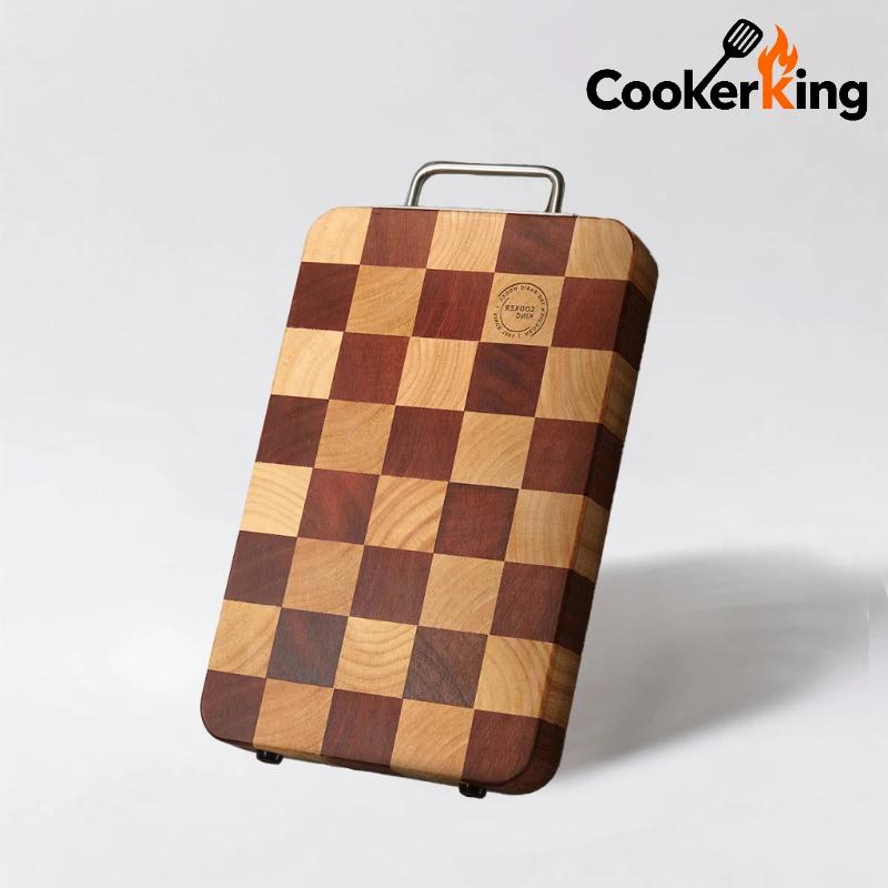 Wooden Checkerboard Cutting Board Square Paint-free Wax-free Wooden Board Knife-friendly for Family Chopping Board