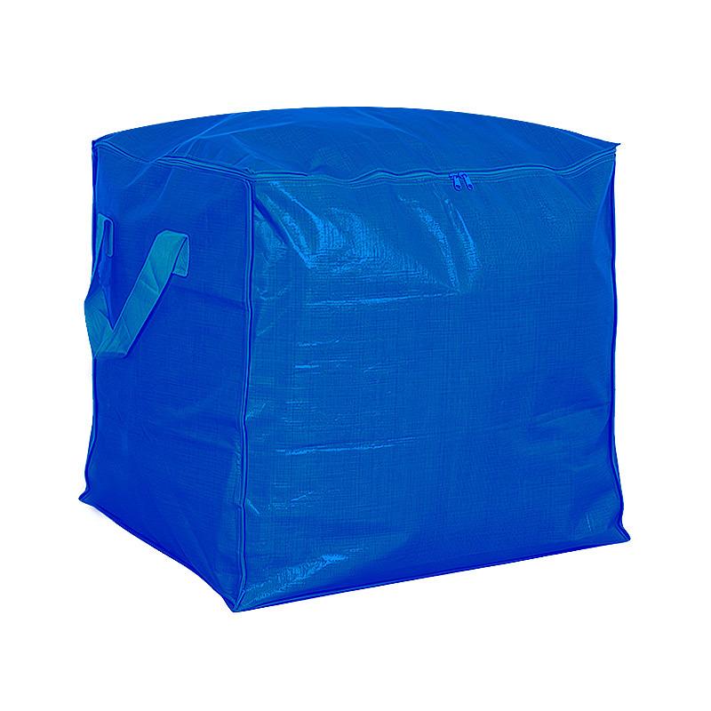 Large Capacity PE Moving Storage Bag with Reinforced Handles, Double Metal Zipper, Water-Resistant Durable Design