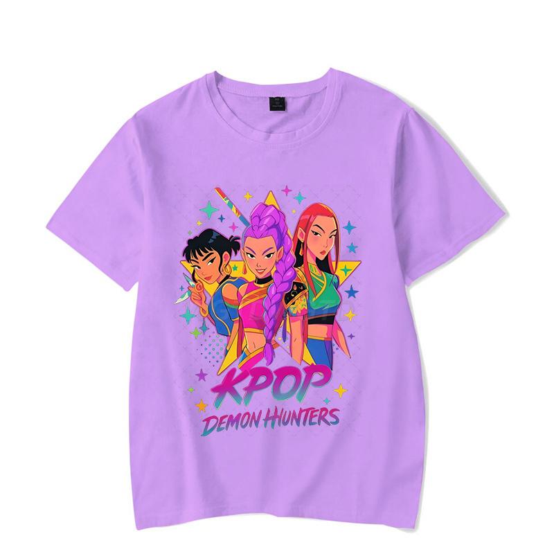 

women Crewneck Tshirt KPop Demon Hunters Graphic rumi tees men women Korean anime Y2K tops Funny KPop Demon Hunters tshirts S