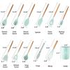 Cooking Utensils Kitchen Utensil Set, 12 PCS Wooden Handle Nontoxic BPA Free Silicone Spoon Spatula Turner Tongs Kitchen Gadgets Utensil Set