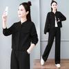 Women's European Style Two-Piece Set: High-End Jacket & Wide-Leg Pants for Spring, Autumn, Winter 2026