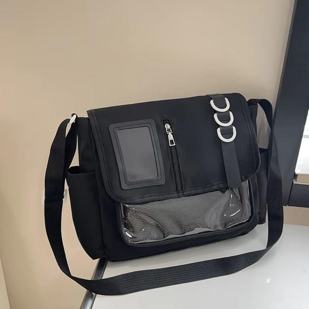 Japanese Harajuku School Bag Badges Display Plate Crossbody Bag Transparent Itabag  Female