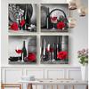 Kitchen Wall Art Decor Pictures Red Wine Glass Rose Painting On Canvas Poster and Prints Home Decoration Dining Room Restaurant