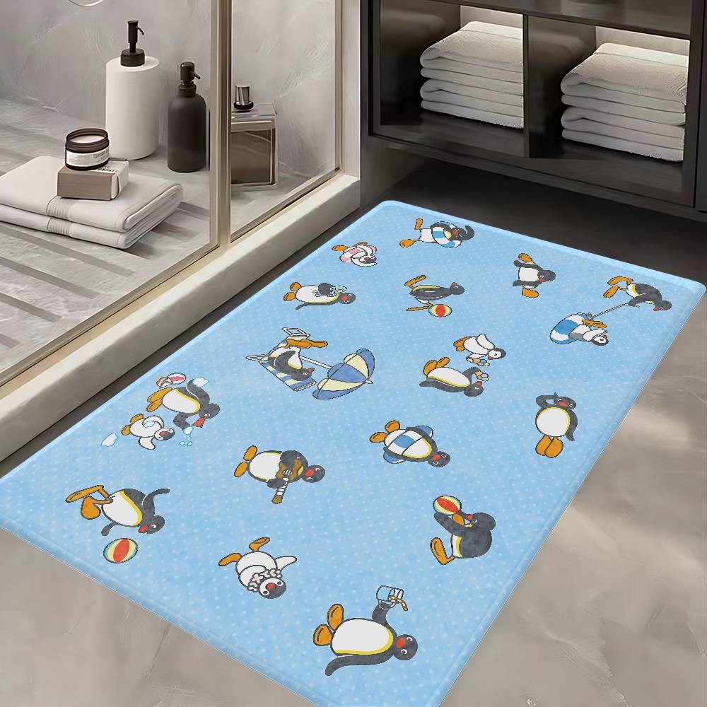 Funny P-Pingu Cute Cartoon Hallway Carpet Washable Non-Slip Living Room Sofa Chairs Area Mat Kitchen Doormat Area Rug