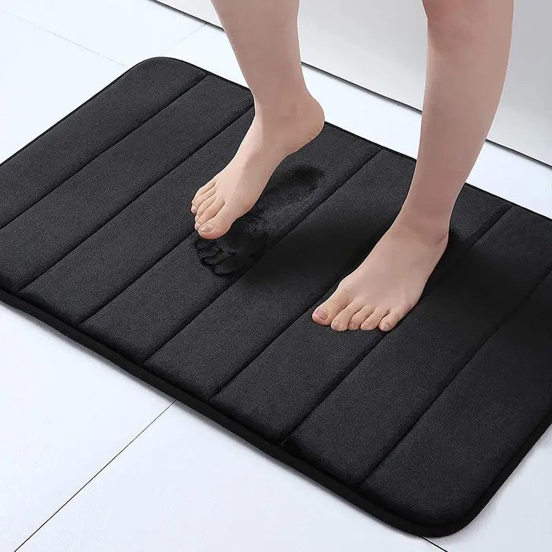 Non-slip Cross Stripe Plush Bathroom & Entrance Door Mat