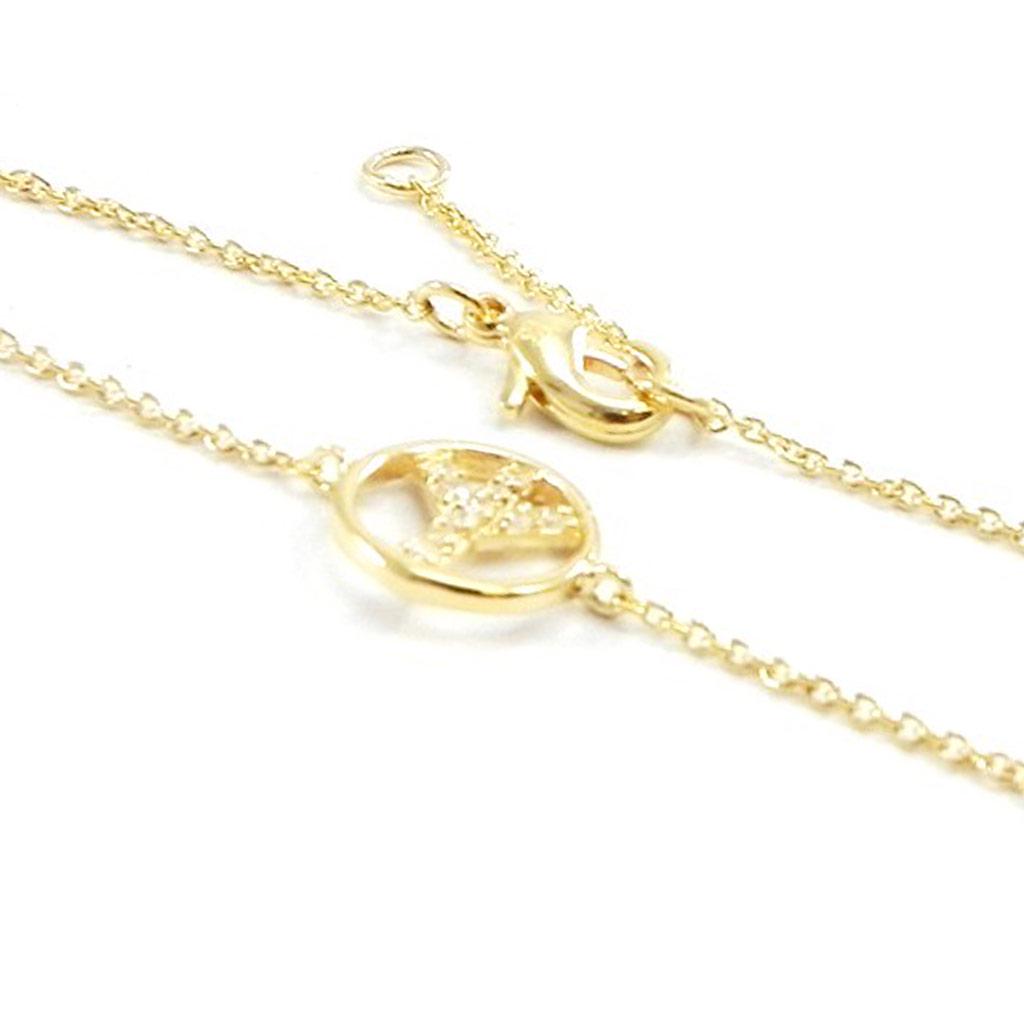 Les Trésors De Lily [I3704] - White Gold 'Peace' Gold Plated Bracelet - 10 Mm