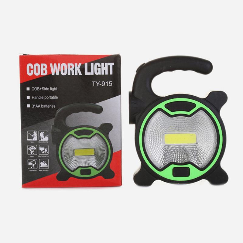 Battery Powered Portable Cob Led Work Light Handheld Lantern Flashlight Outdoor Tent Camping Lights With Handle (Without Battery