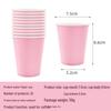 Birthday Party Tableware Set: Light Pink Napkins, Paper Cups, Plates & Tablecloth.