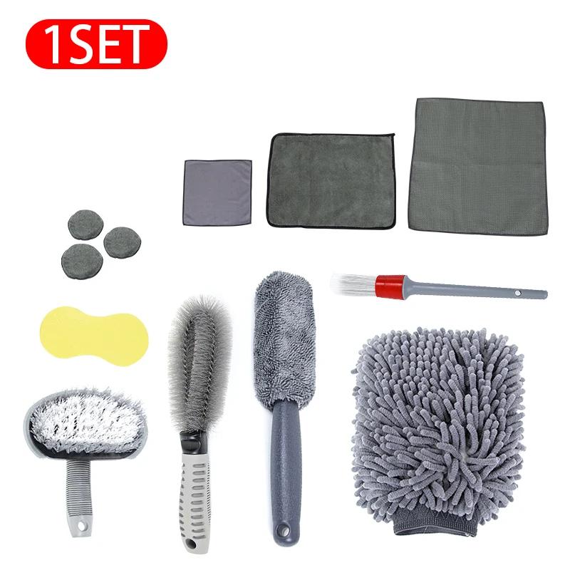 12pcs Car Washing Tool Set Cleaning Kit Car Detailing Brush Towel Glove for Auto Dashboard Air Outlet Wash Accessories