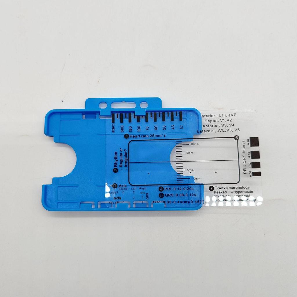 7-Step ECG Interpretation Ruler: Transparent Caliper Tool