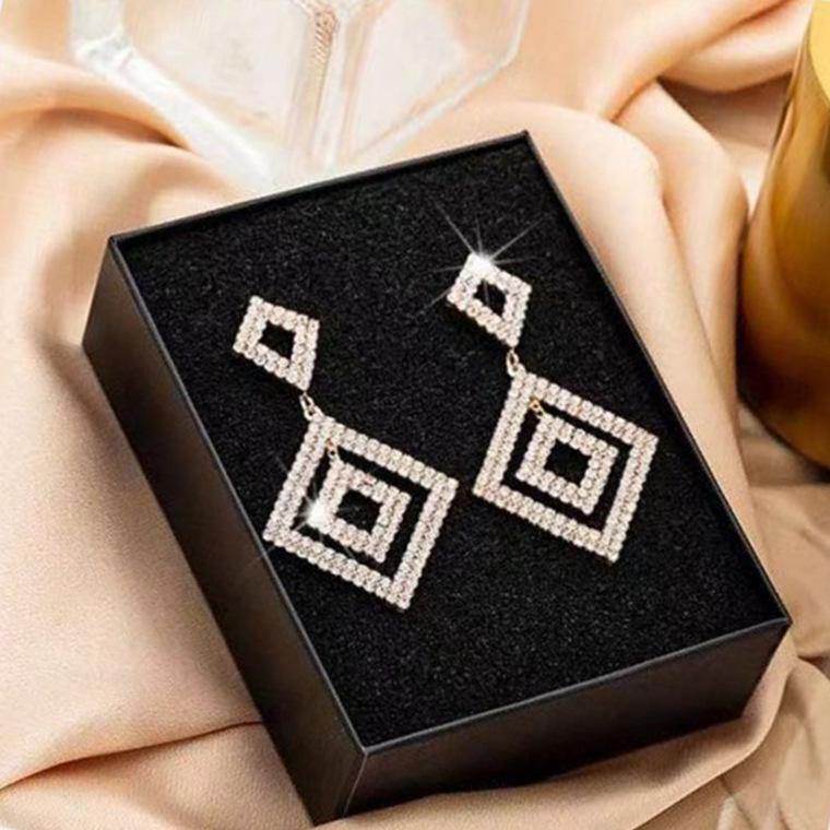 S925 Silbernadel Luxus Diamant Quaste Ohrstecker - Damenschmuck für Gesellschaftsdamen Hängeohrringe