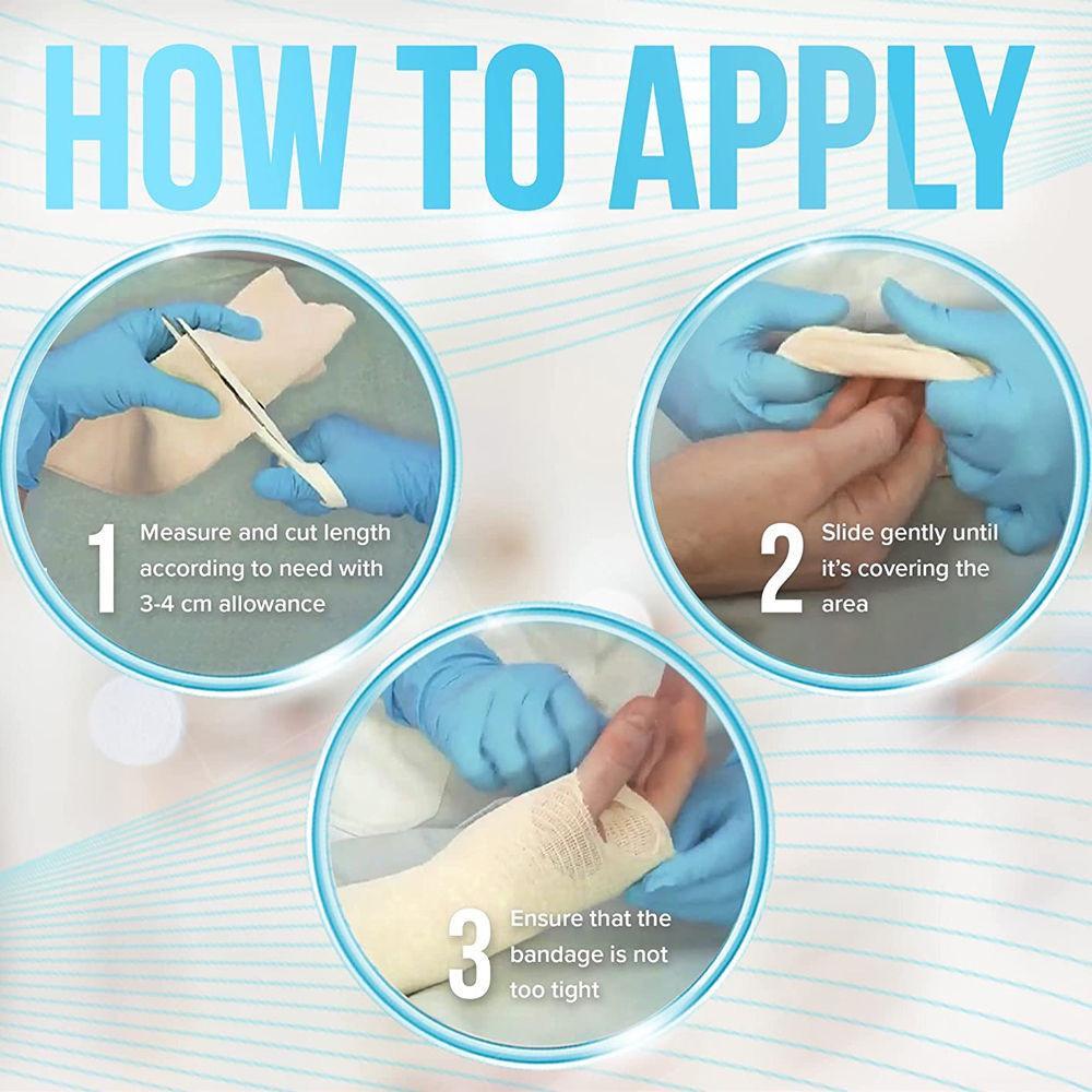 1 Rolle Elastische Schlauchbandage, 10M - Naturfarbe, für Große Knie-Stützbandage - Mittlerer Oberschenkel, Baumwolle Spandex