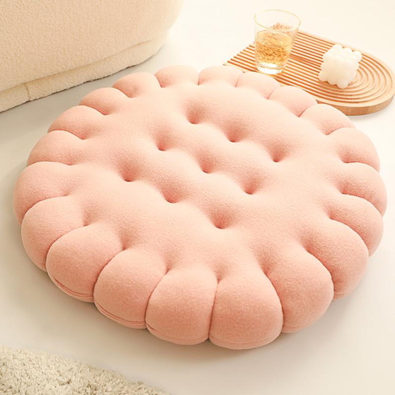 50cm Lifelike Little Biscuits Doll Cushion Stuffed Round Cookie Plush Toys Creative Soft Pillow Chair Car Seat for Kid Gifts