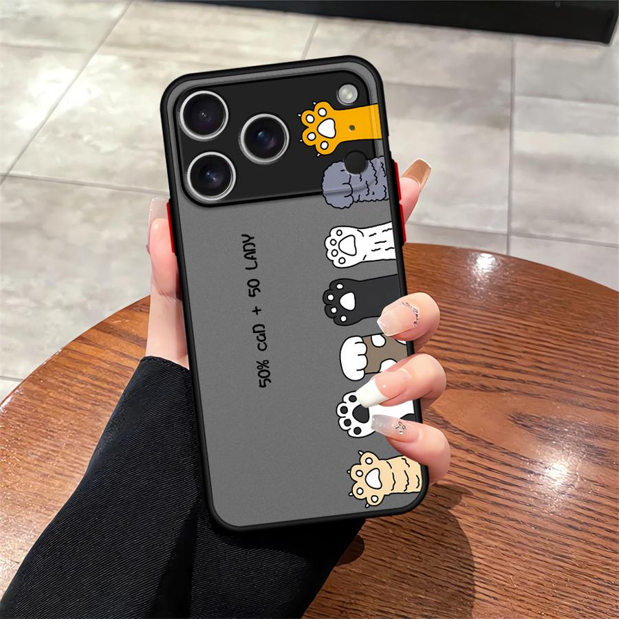 

Funda Back Phone Cover Case for iPhone 17 Pro Max 11 15 12 7 8 SE 14 Air XS XR 16 Plus 13 Mini Cute Cartoon Cat iPhone 12