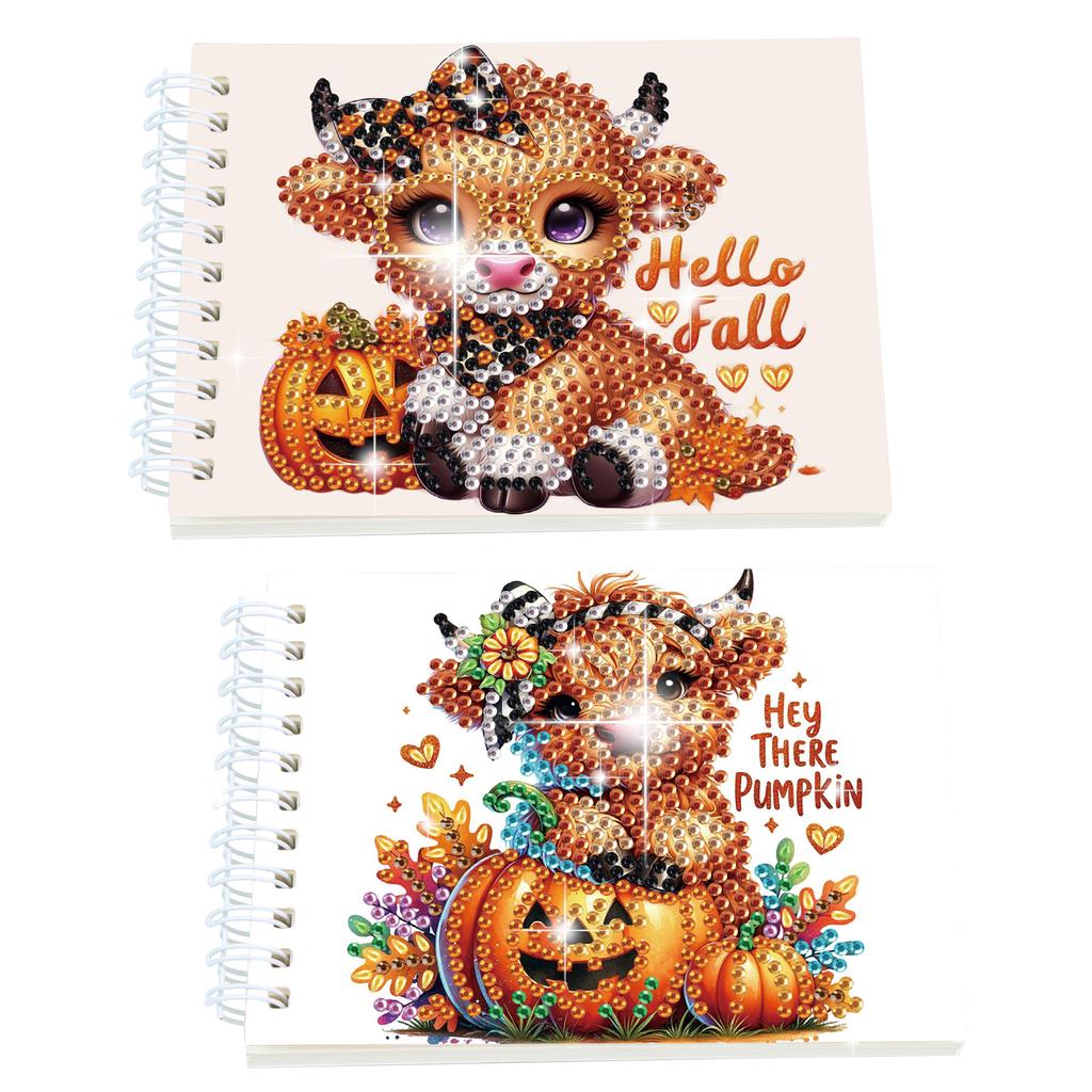 2 Pack Flower Animal DIY Diamond Painting Journals Notebooks Special Shaped Diamond Art Diary Book Christmas Gift for Adults