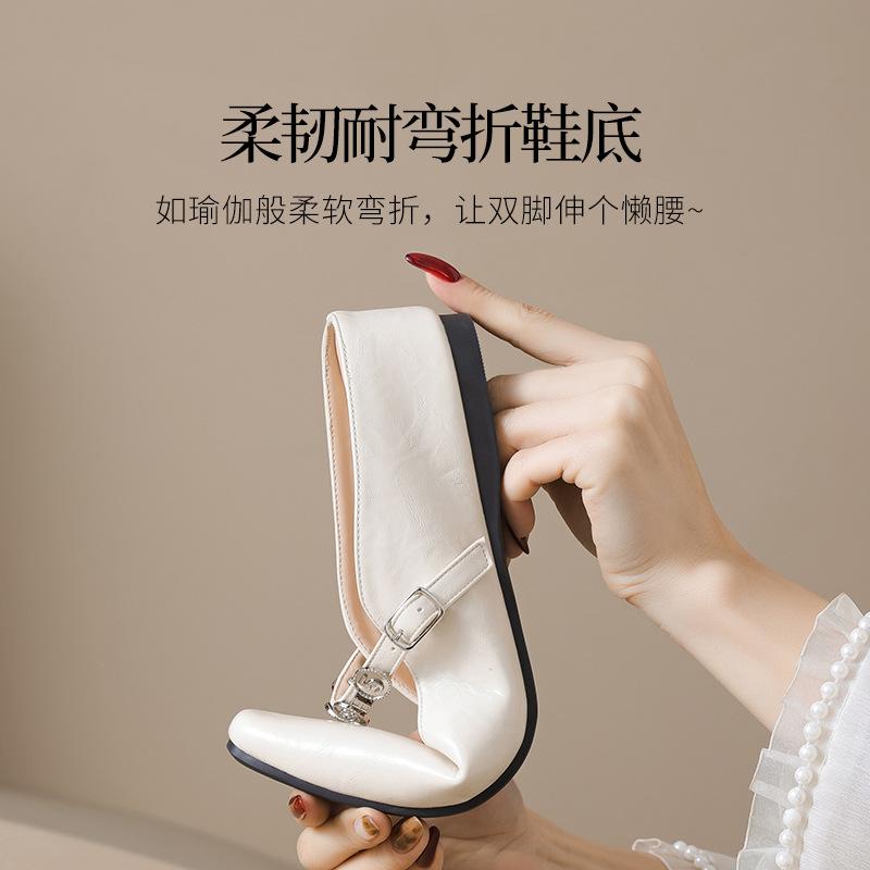 Augustine bag head slippers women's summer 2025 new French fashion outer wear a pedal Mary Jane sandals