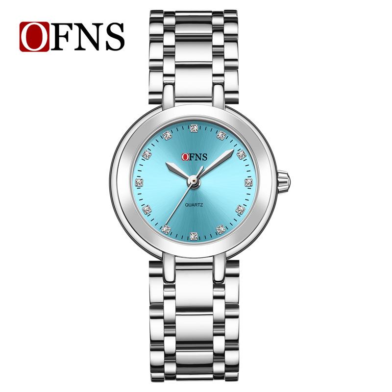 Водонепроницаемые женские кварцевые часы OFNS из нержавеющей стали с японским механизмом – Модные часы для повседневного ношения