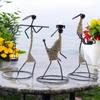Eisen Teelichthalter Set – Handgefertigte Metallfiguren mit Juteschnur, 30 cm – Dekorative Kerzenhalter für Zuhause, Festivals und Geschenke