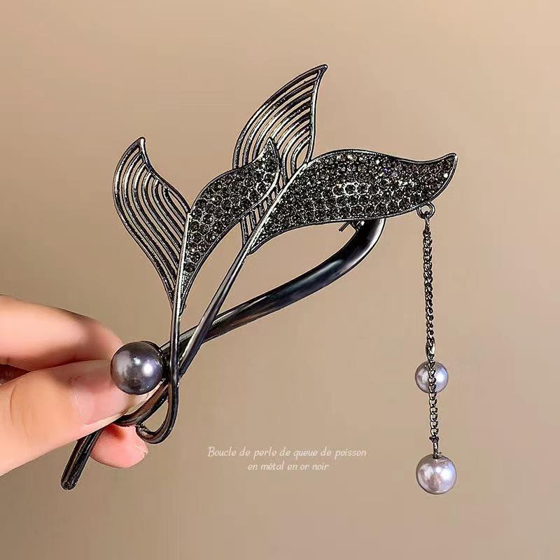 Ancient Style Lily Tulip Tassel Twist Hair Clip for Hanfu Updo