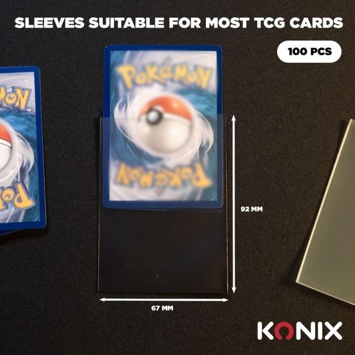 Protège-cartes - KONIX - Standard Sleeves - 100 Pochettes - Compatible Magic The Gathering, Pokémon - Transparent
